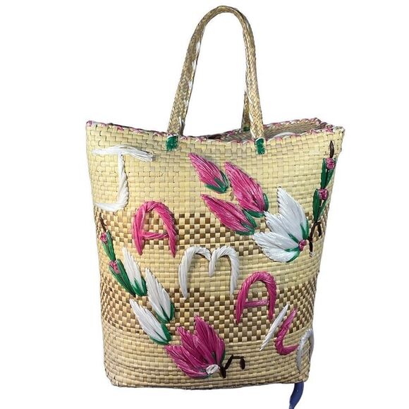 Large Zip Raffia Jamaica Bag, Vintage - Picture 1 of 14